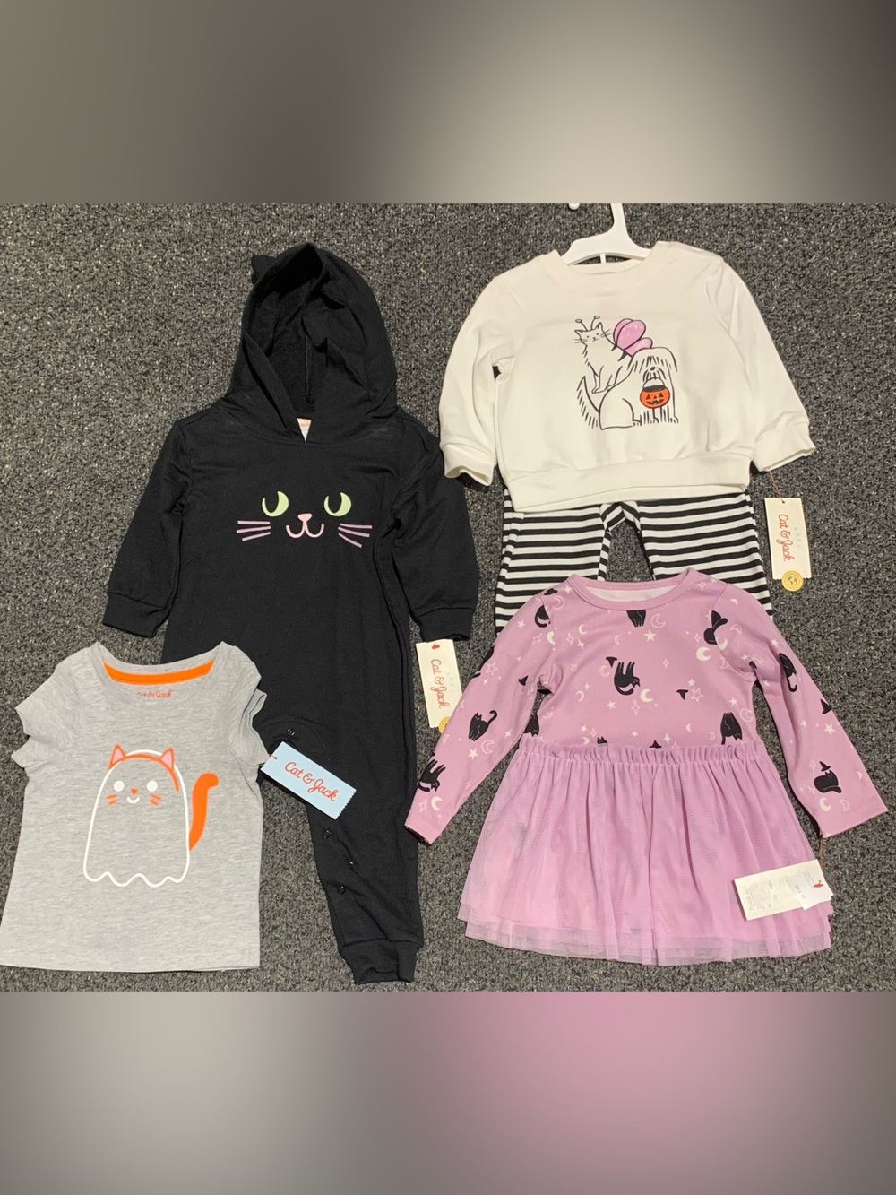 Bundle new 12 month Halloween themed cat apparel
